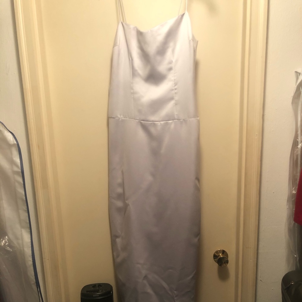 Long silver white dress